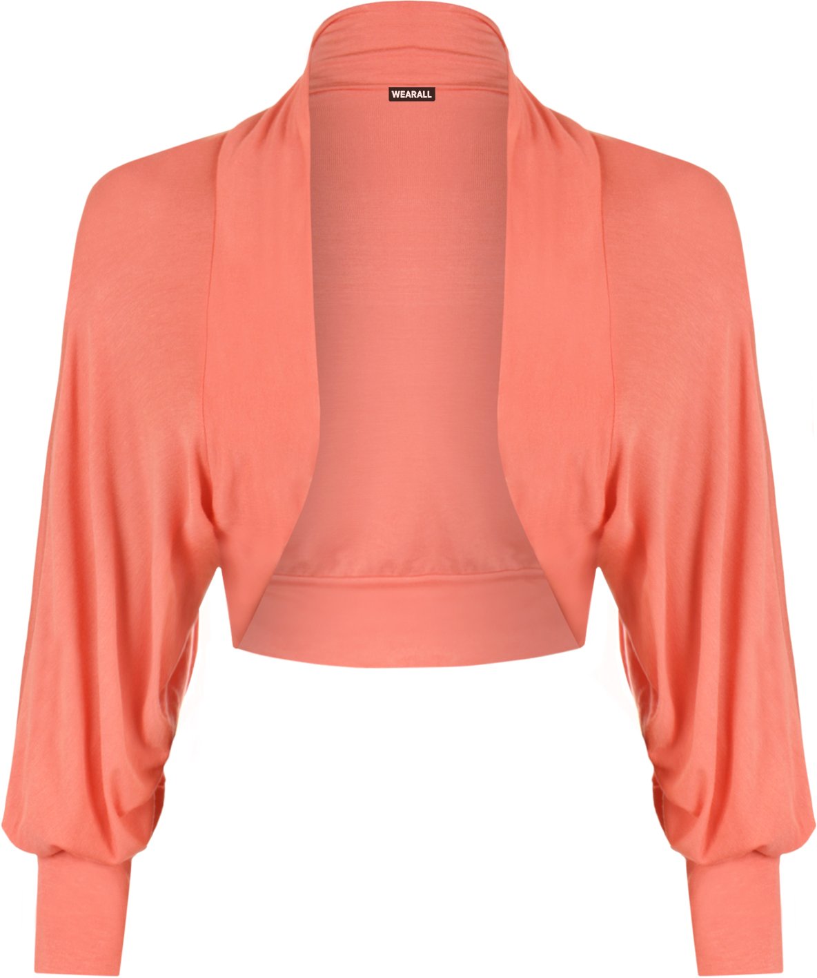 Wearall Women's Coral Batwing Shrug Top Bolero Cardigan 12/14