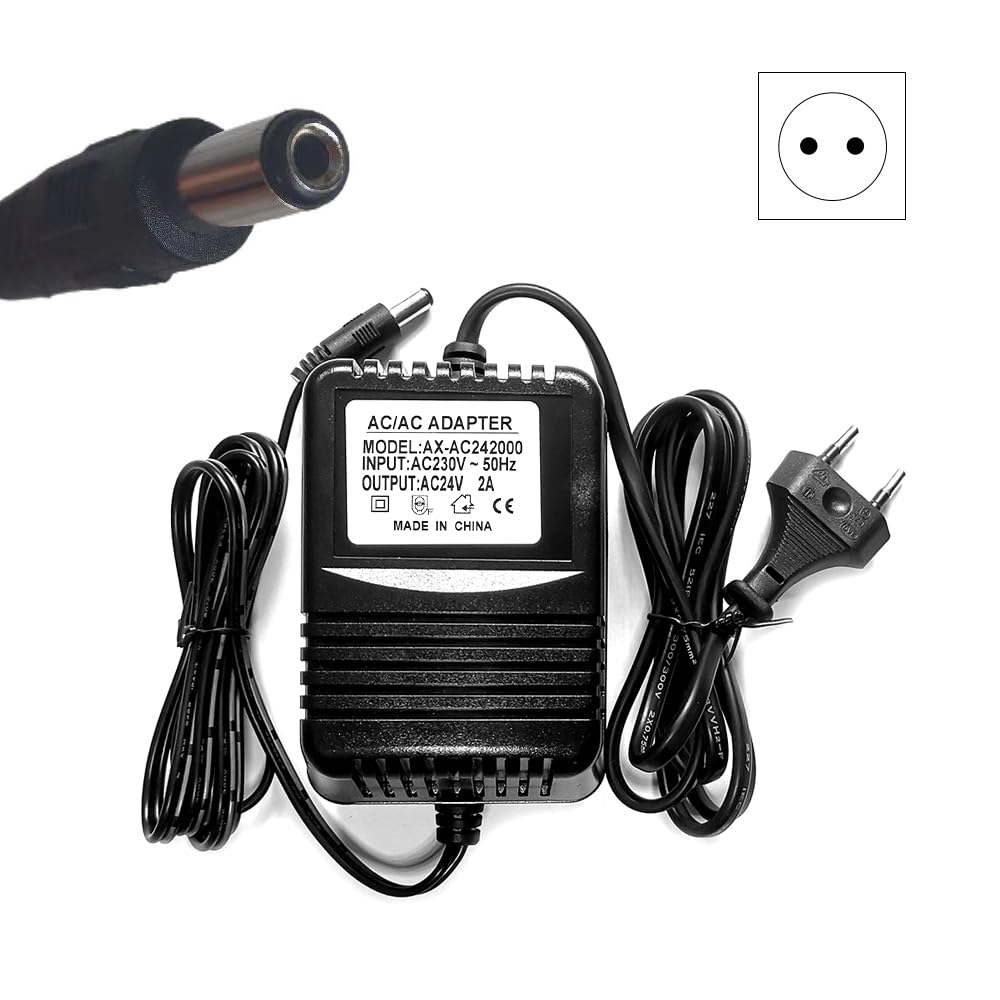 Adattatore AC/AC, uscita CA 24 V, ingresso CA 230 V, 2 A, trasformatore UE da 230 V a 24 V 2000 mA