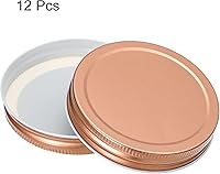 Vista 3 de uxcell Tapas para frascos de 3.39 pulgadas de boca ancha, a prueba de fugas, para conservas de cocina, color oro rosa, 12