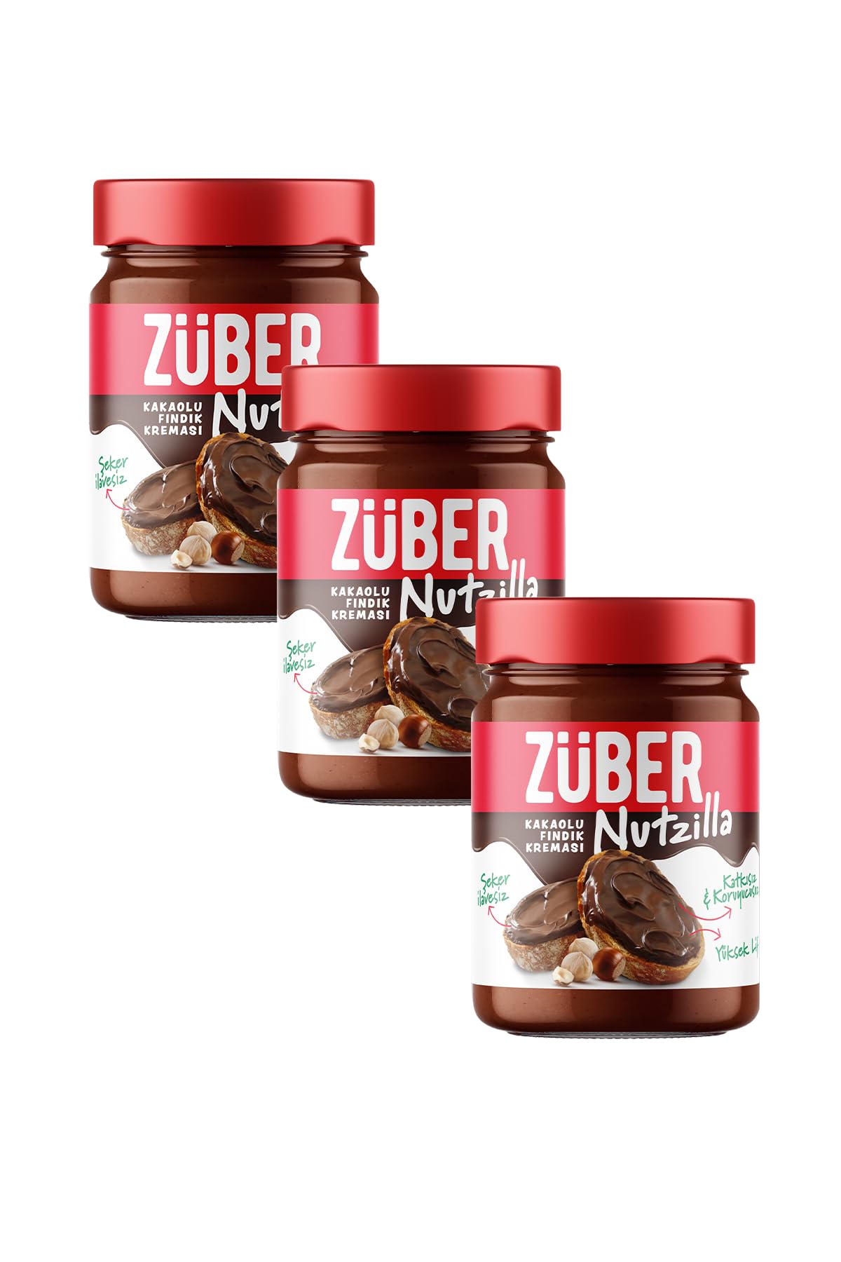 Züber Nutzilla Fındık Kreması Kakaolu 315g X 3 Adet : Amazon.com.tr