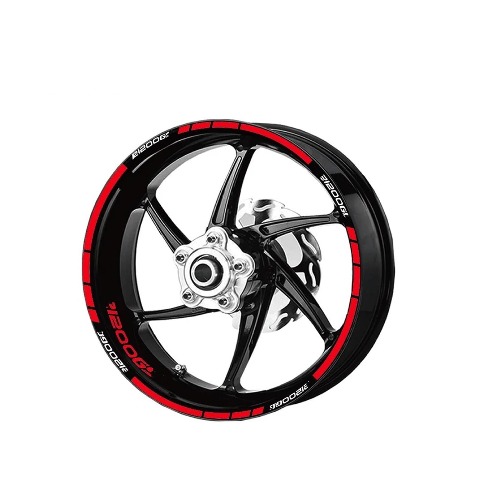 Motorrad-Zweirad-Kreisaufkleber Motorrad-Felgenstreifenfolie, Reflektierendes Aufkleber-Set Für R1200GS Für R1200 GS Für R1200(Red)