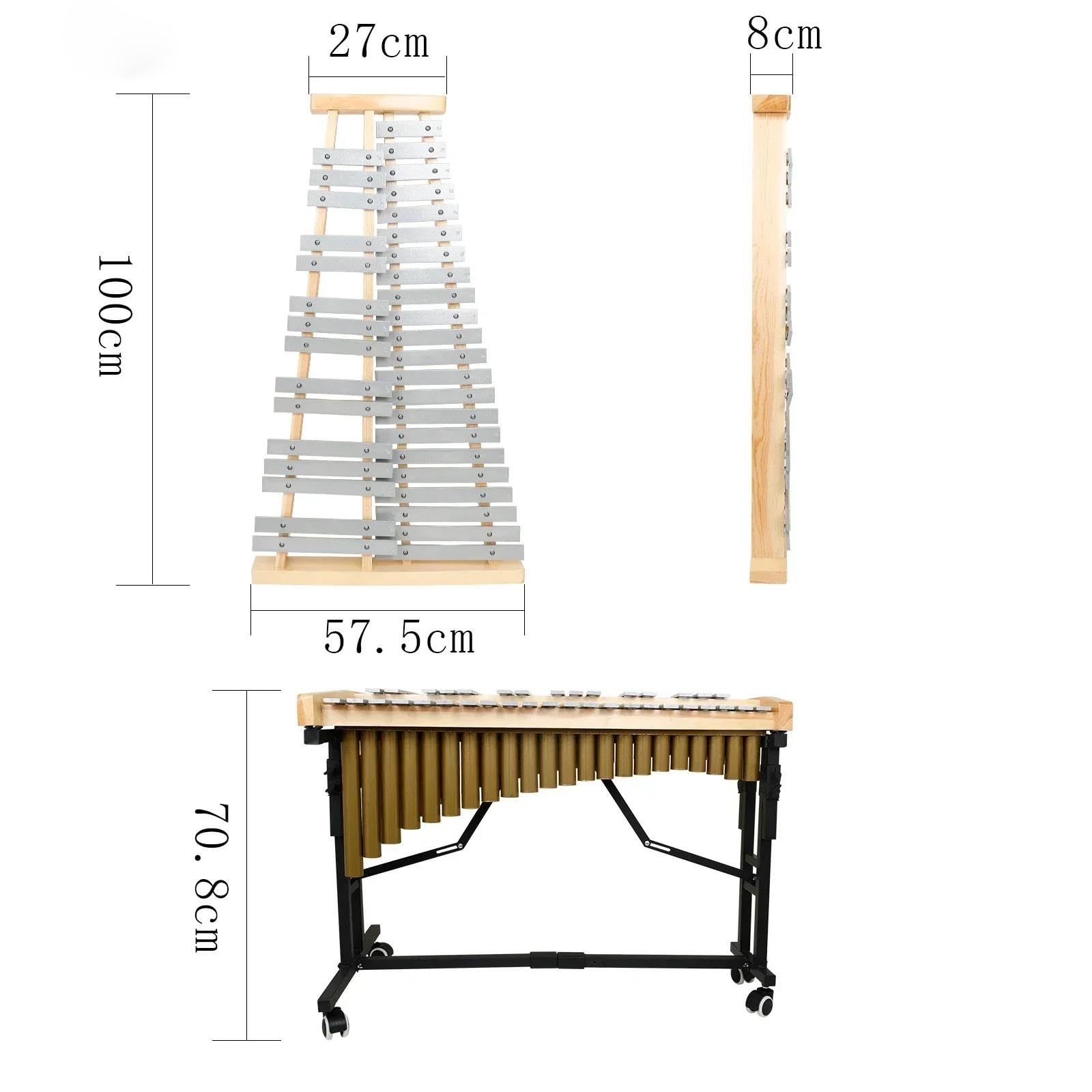 Xylophon-Instrument Für Erwachsene 37 Noten Xylophon Glockenspiel Aluminium Xylophon Professionelles Percussion-Musikinstrument Mit Ständerschlägeln