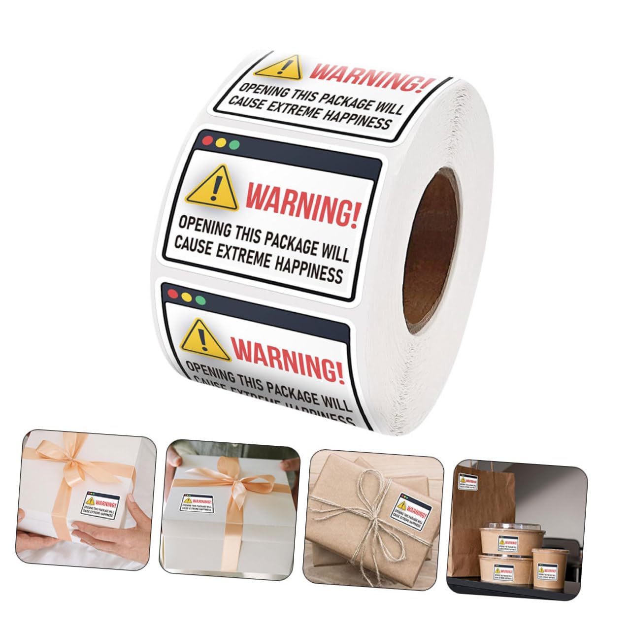 SHINEOFI 4rotoli Roll Di Adesivi Per Imballaggio Di Estrema Felicità Etichette Autoadesive Per Buste e Scatole Etichette Colorate Per Feste e Regali Perfetti Per Decorazioni Fai Te e
