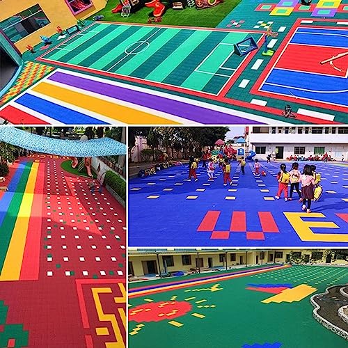 Baldosas modulares entrelazables de 12 pulgadas para pisos, ideales para gimnasio, cancha de baloncesto, área de juegos y lugares de ocio. Para uso interior y exterior. miniatura 3