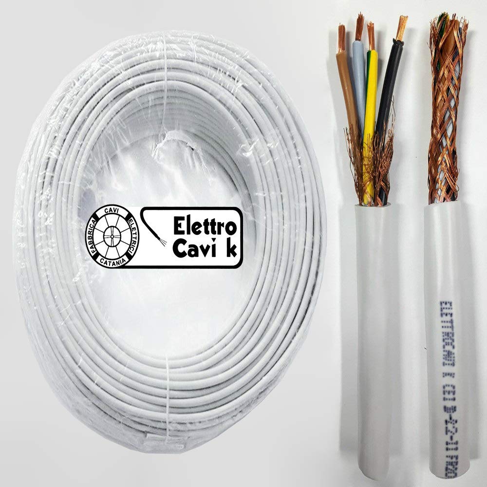 CAVO SCHERMATO FR2OH2R 4G0,50 mm² GOMMATO ANTIFIAMMA QUADRIPOLARE FLESSIBILE 4 POLI 50 METRI - MARCA ELETTRO CAVI K