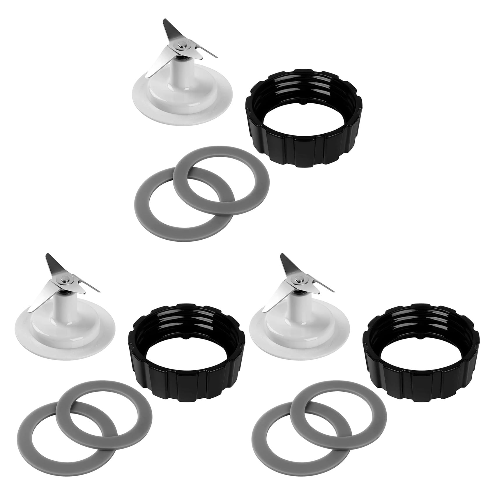 Vjsujehgy 3X for Blender Blades with Blender Base Bottom Cap and 6 Rubber O Ring Sealing Ring Gasket