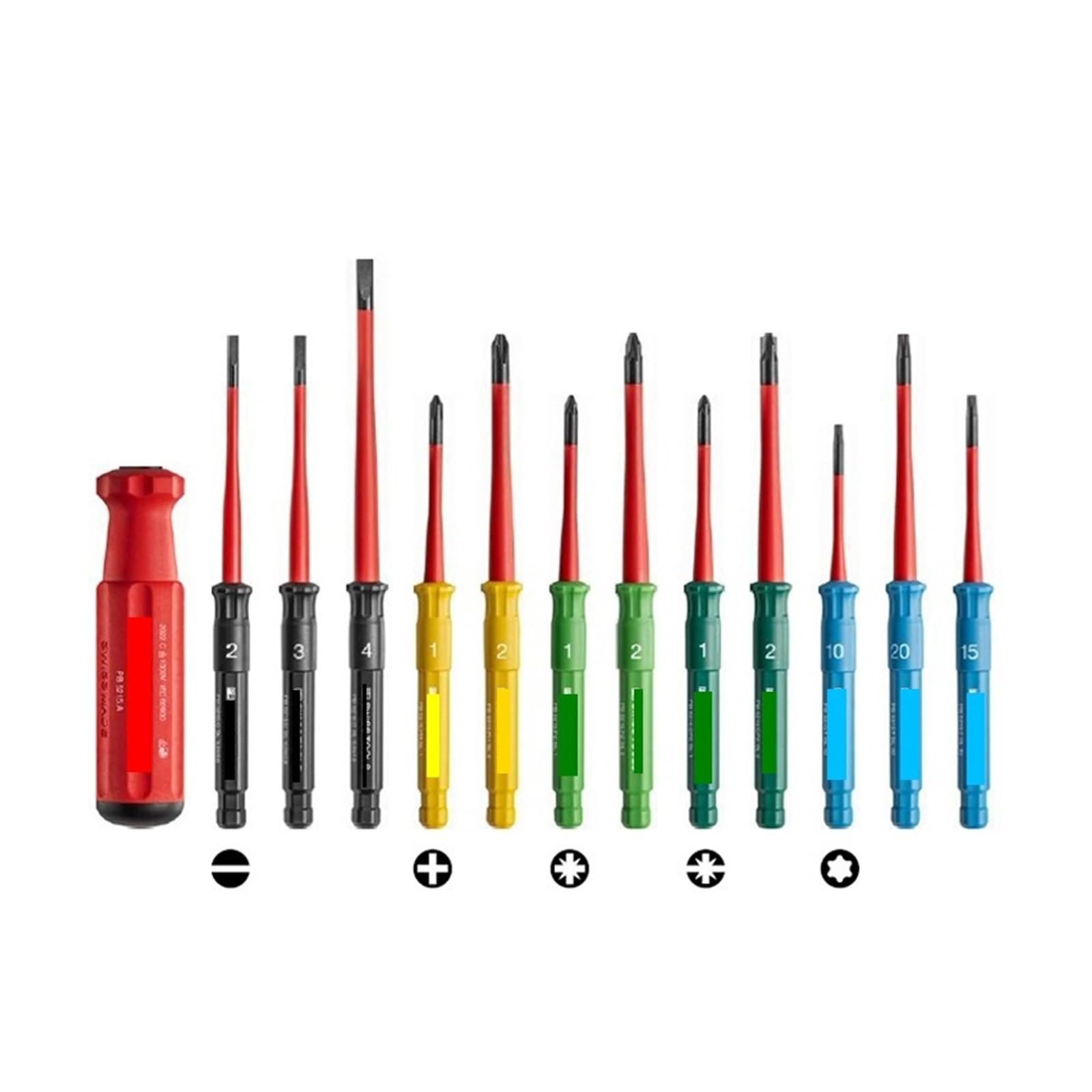 Izolowane, wymienne, wąskie wkrętaki z rękojeścią do śrub z rowkiem (Color : PB 5215 T SL 10)