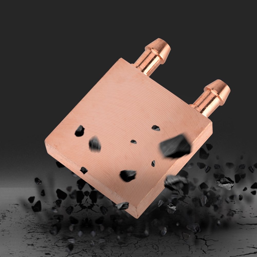 Copper Water Cooling Block,Recuperative Heat Exchanger for Graphics GPU Head CPU,High Heat Transfer Efficiency,Diameter of Internal Channel 6mm Round Hole Channel