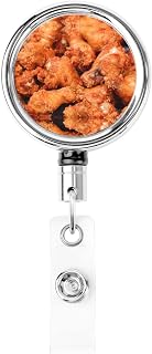 Beer and Fried Chicken Legs Heavy Duty Metal Retractable Badge Holders Id Card Badge Name Card Reel Clip for Nurses Office Worker Doctors Students