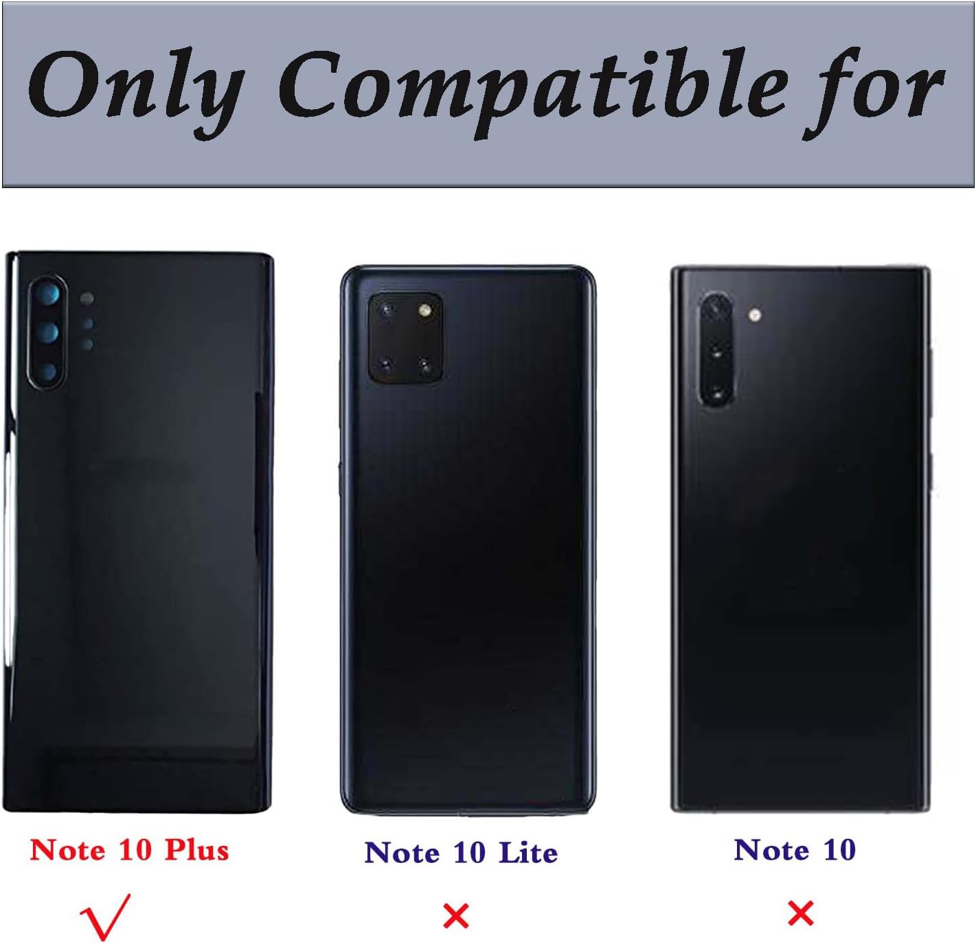 Galaxy Note 10 Plus Back Glass Replacement for Samsung Galaxy Note 10 Plus Note 10+ Back Cover Glass with Pre-Installed Camera Lens and Adhesive + Repair Tools(Aura Black)
