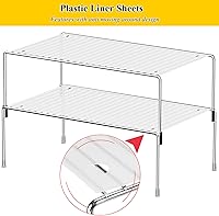 Vista 4 de Juego de 4 estantes organizadores para gabinete de cocina, organizador apilable y almacenamiento para armario, estante expandible con alzas