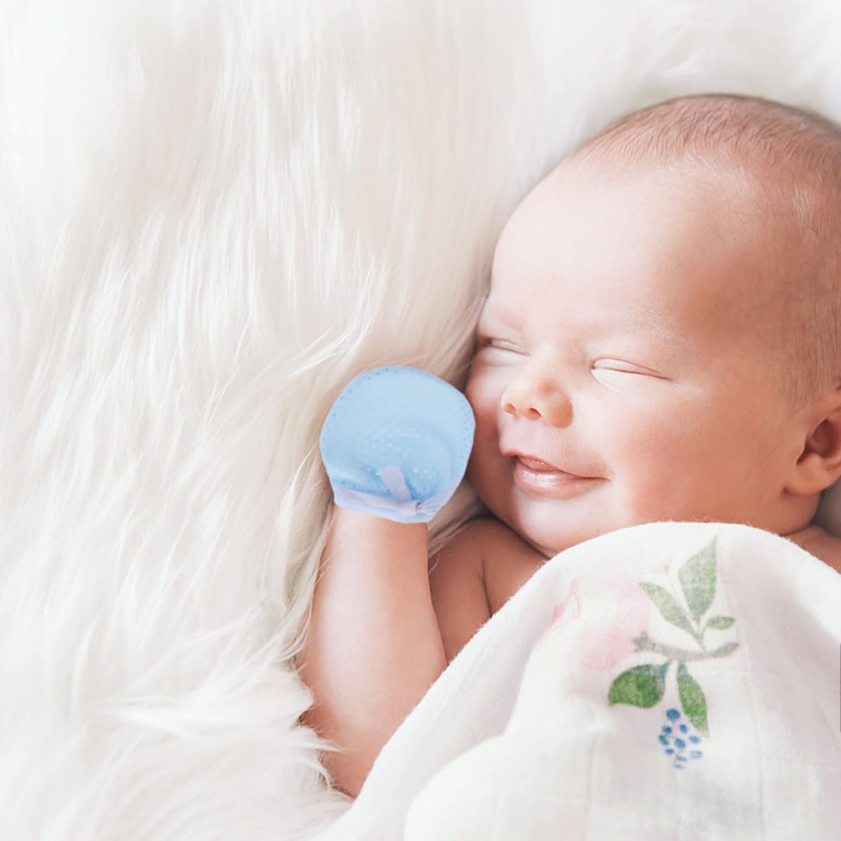 6pcs Baby Anti Scratching Gloves Ice Silk Cotton for Newborns