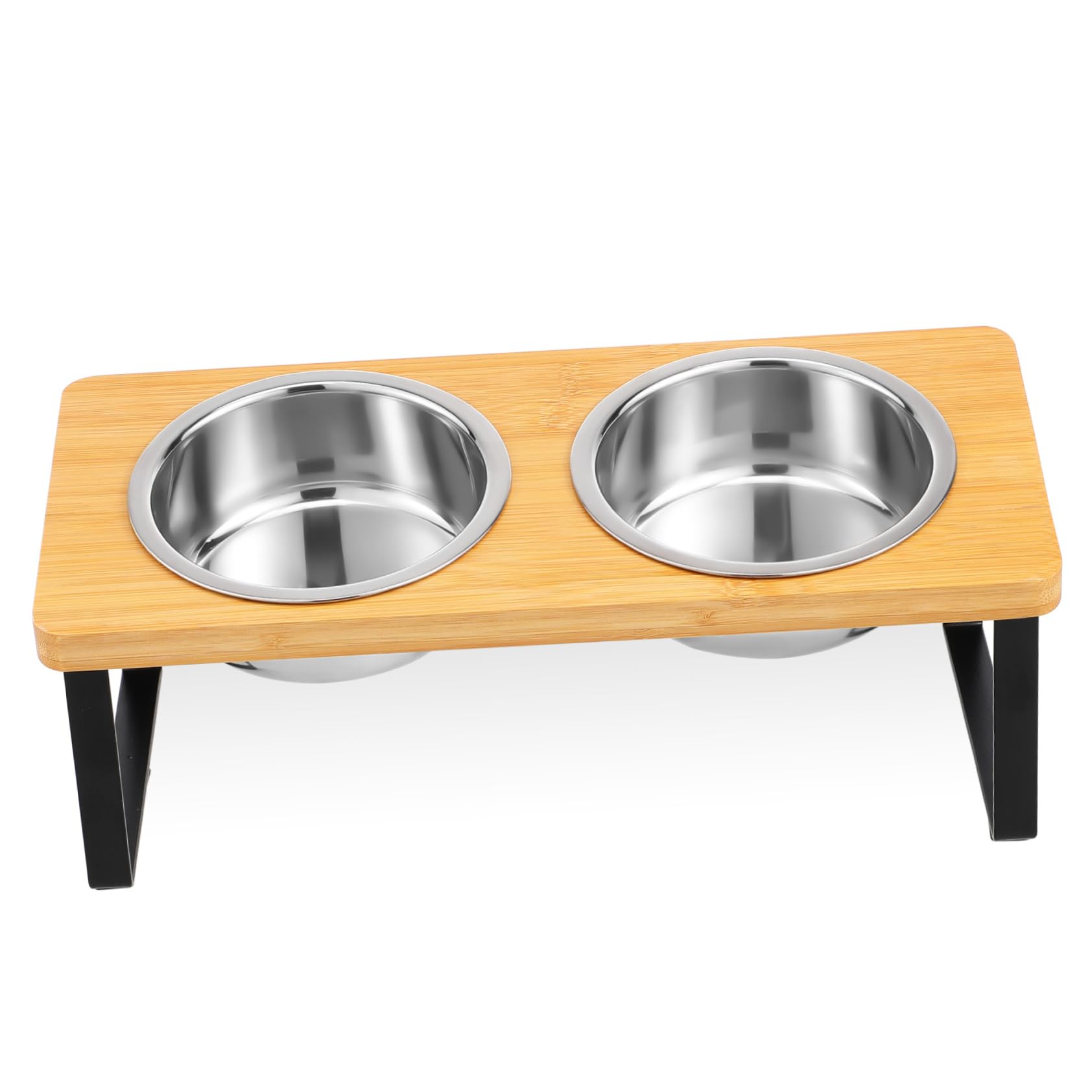 Comedero Elevado para Gatos con Doble Cuenco de Acero Inoxidable | Cuenco de Agua para Gatos, Doble Cuenco con Soporte, Estación de Alimentación para Gatos y Perros Pequeños de Interior