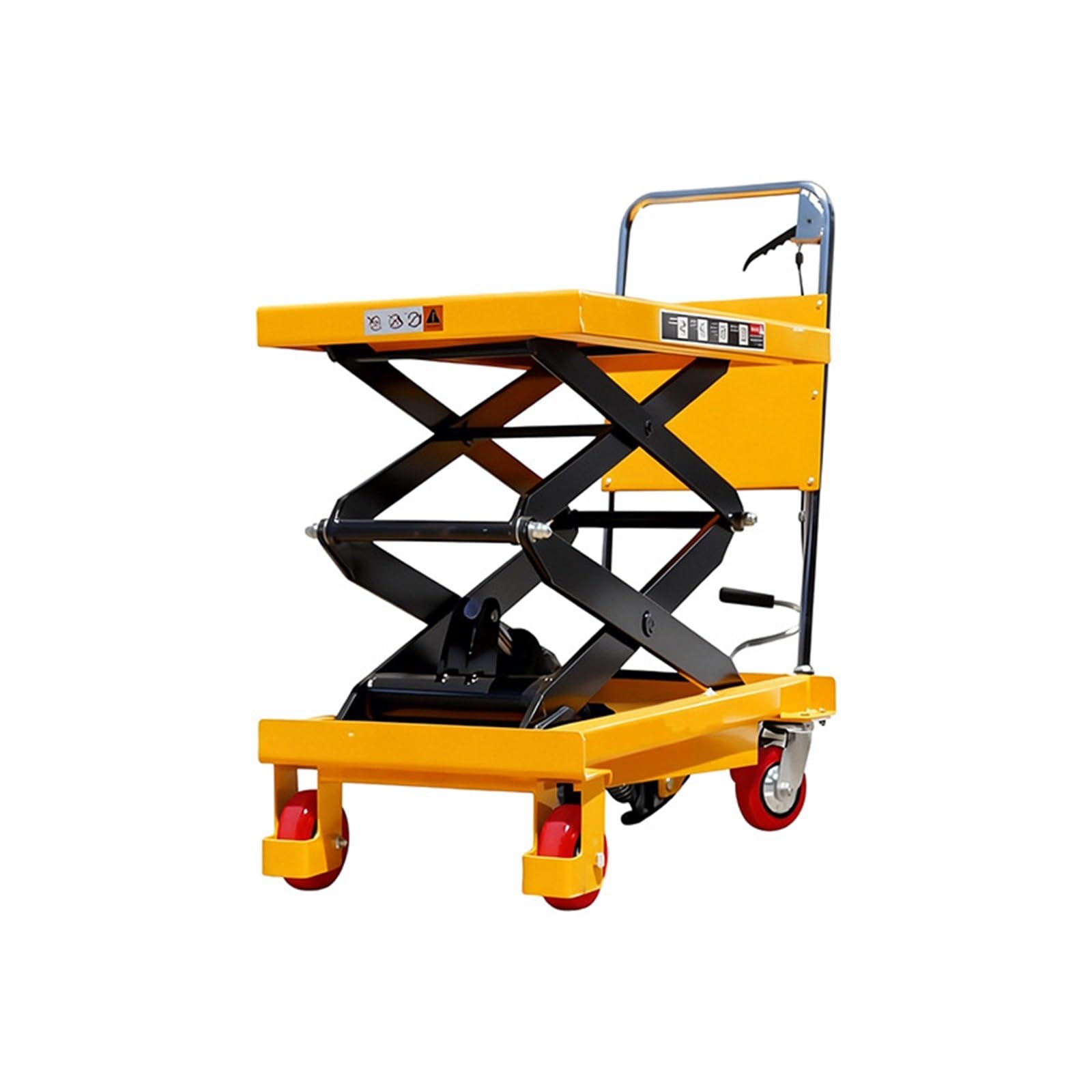 Hydrauliczny wózek podnośnikowy z poduszką antypoślizgową i 4 kołami do przenoszenia materiałów i transportu (150 kg 1,26 m)