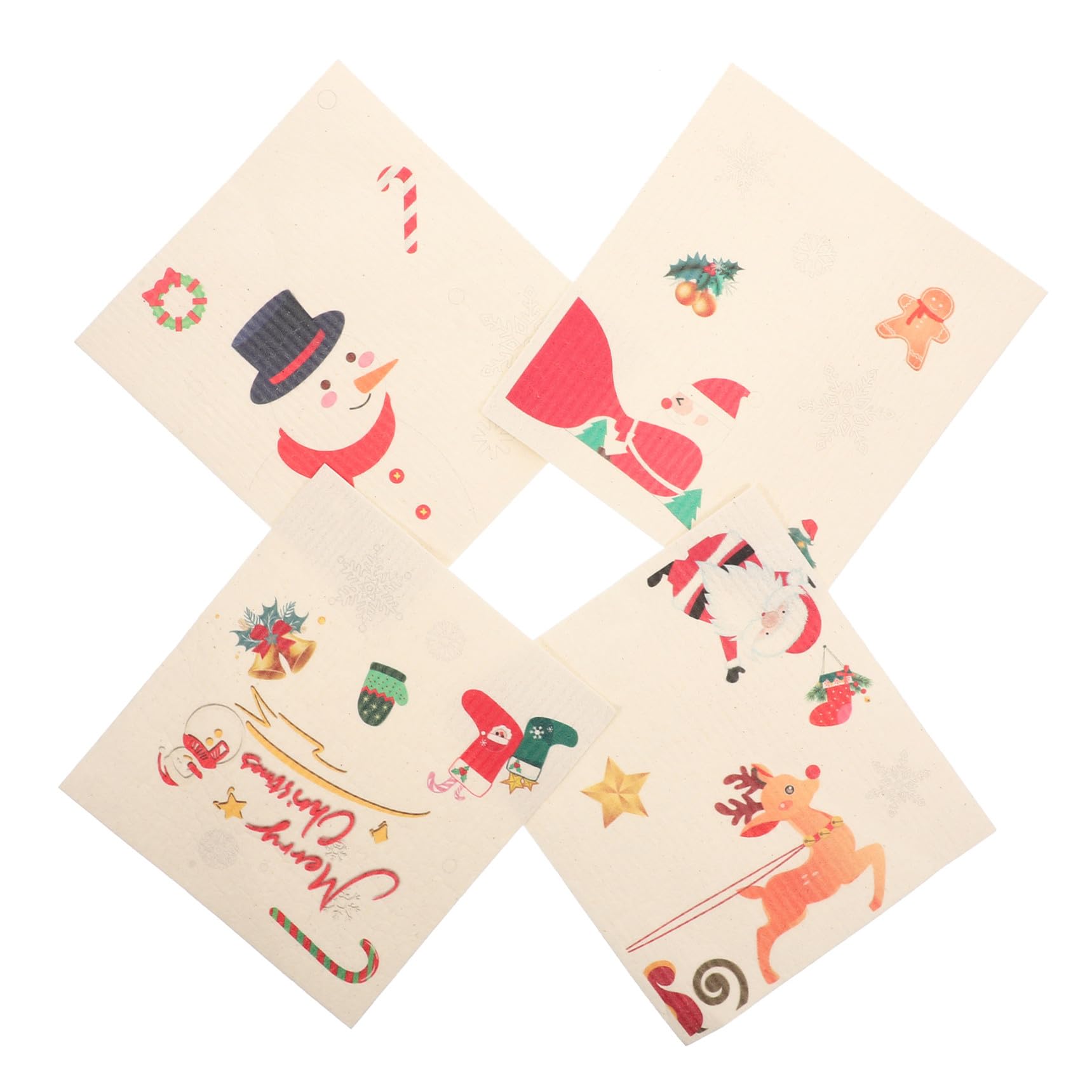TOPBATHY 16 Piezas Trapo de Cocina de Navidad Trapos limpios Toalla para Lavar Platos bayeta escurreplatos paños de Cocina esponjas Toallas de Cocina paño de Cocina Multiusos