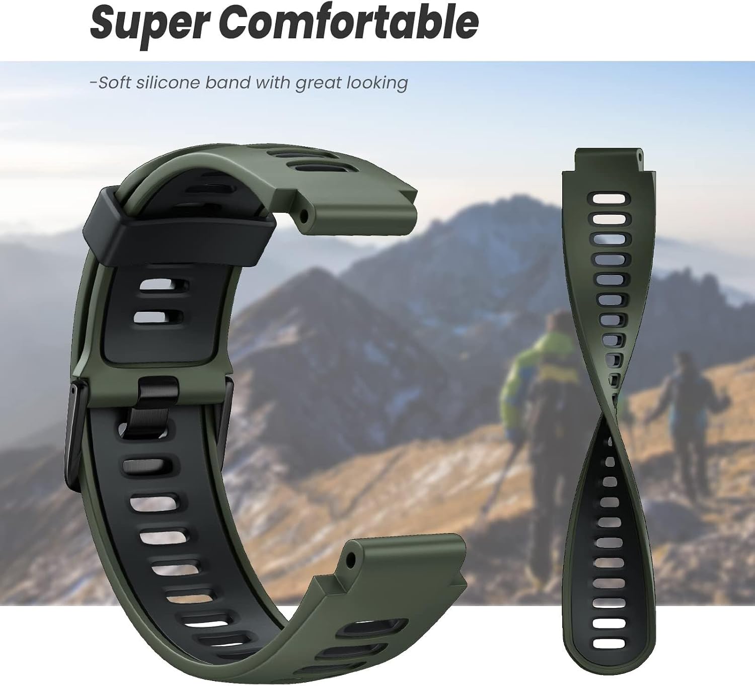 For Forerunner 235 Watch Bands Black Buckle Sport Silicone Watch Strap Replacement for Forerunner 230/220/235/620/630/735XT and Approach S20/S5/S6 Smart watch band