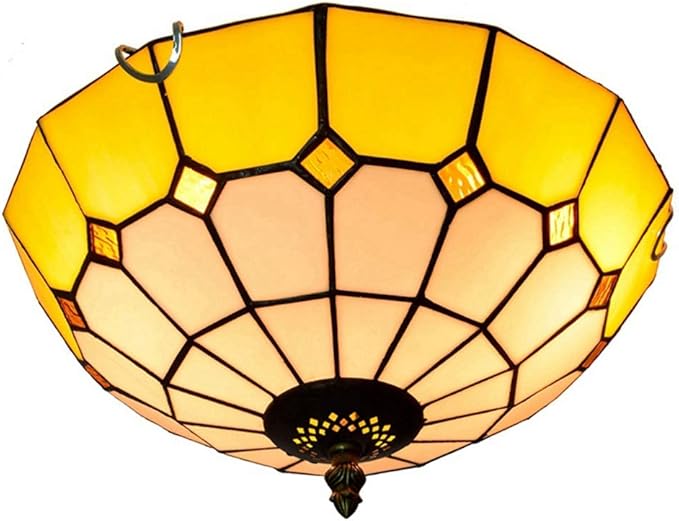 MANHONG Plafond, lampen en lantaarns 30cm Tiffany bevlekt galss plafondlamp MagnoliaGlass Light Fitting for Bedroom Restaurant Café