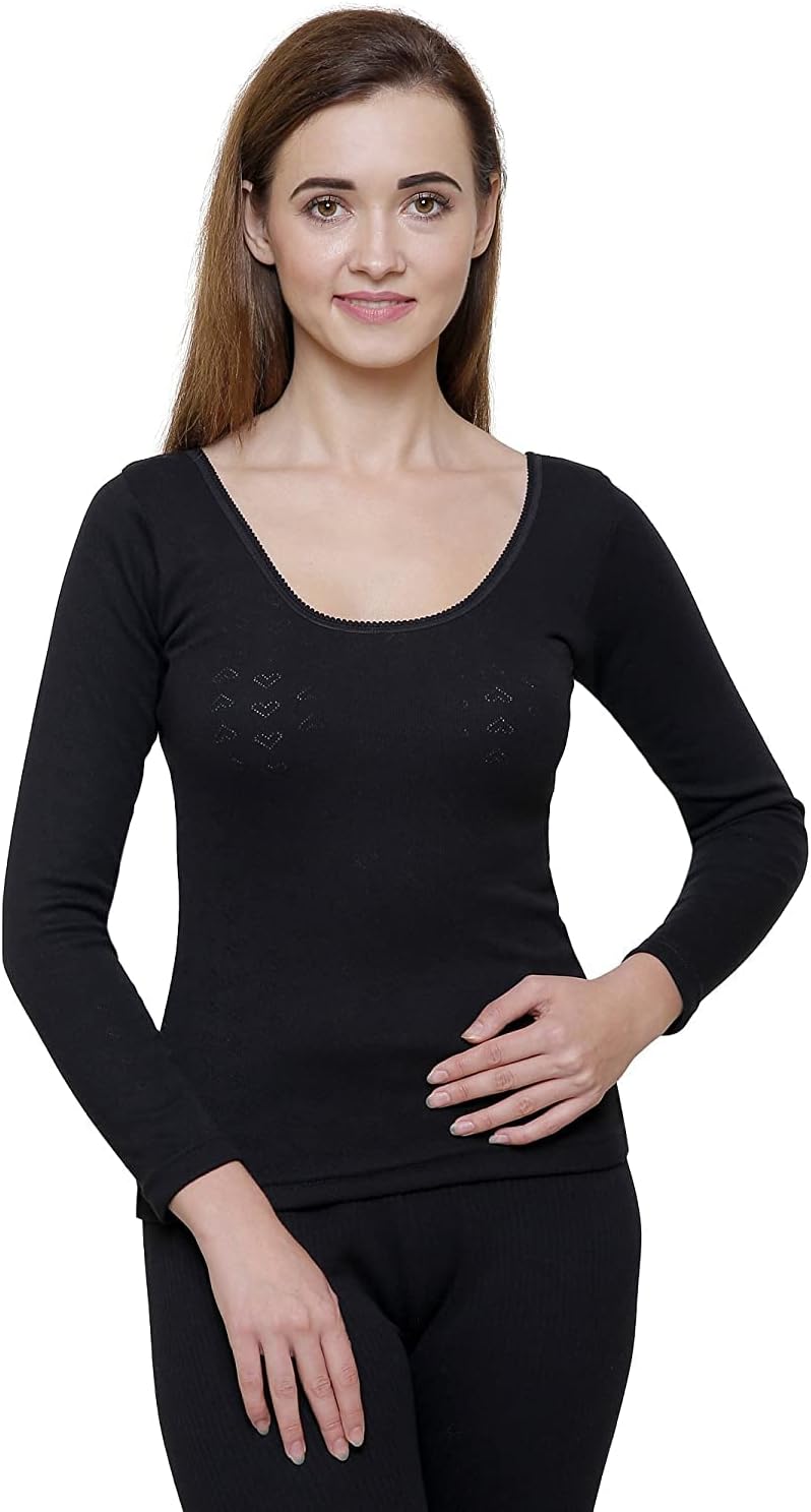Bodycare InsiderBodycare Anti-Bacterial Off White Solid Women Thermal Top