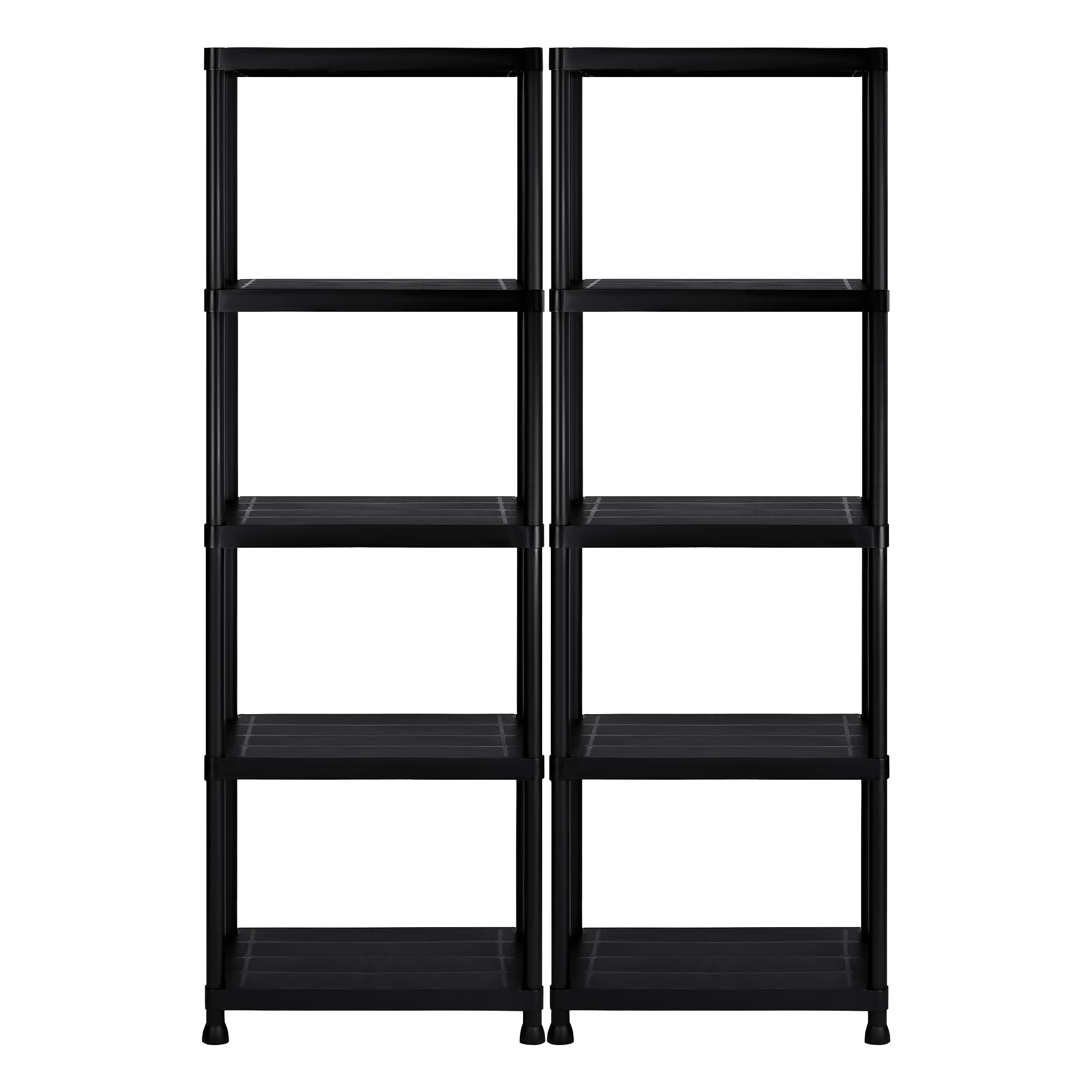 Pack 2 estanterías de plástico modulares 170x60x30 cm con 5 baldas Resistentes Cada una | Almacenaje Ideal para Interior y Exterior: Garaje, trastero, jardín, Oficina | Montaje sin Herramientas - 5