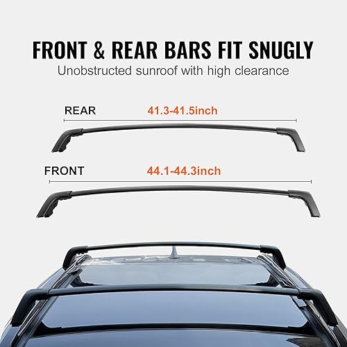 Miniatura 3 de VEVOR Barras transversales para portaequipajes de techo, compatibles con Toyota RAV4 2019-2023, barras transversales de aluminio antioxidante con