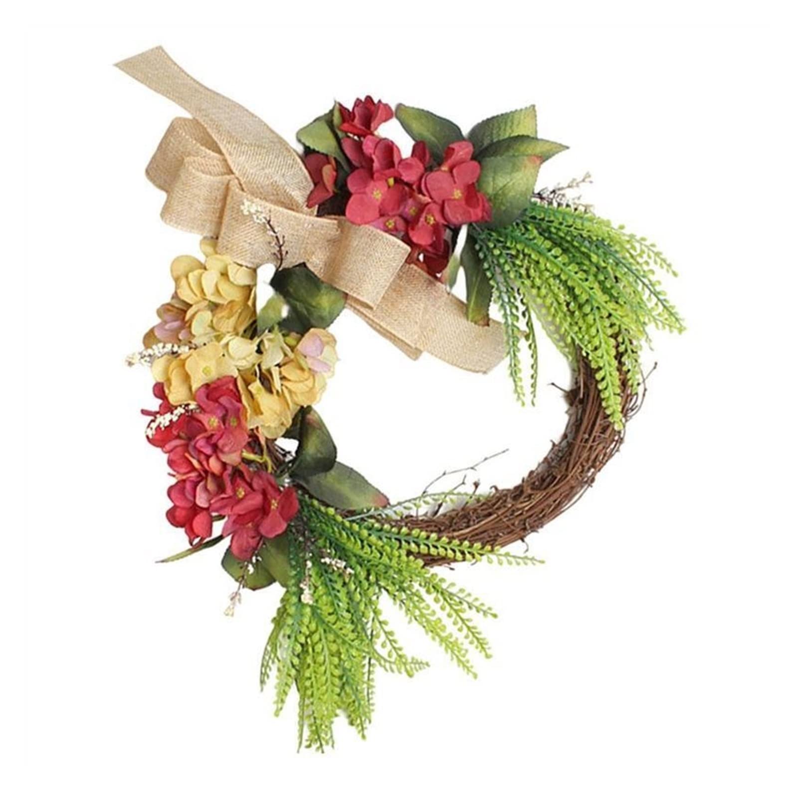 Wieńce Girlanda Rustic Faux Flower Girlanda Home Front Door Decor Wall Hanging Garland Party Day Decor Wieniec ze sztucznych kwiatów