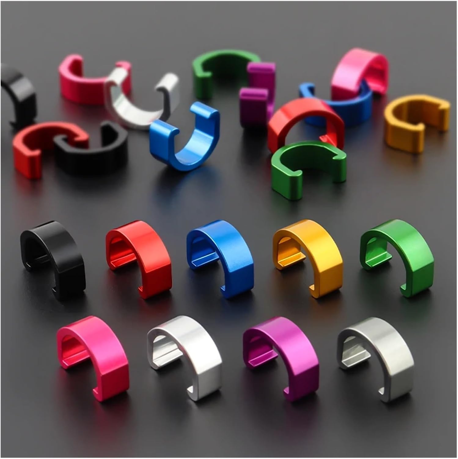 Bicycle C-Clips Clamps 60 Pcs Bicycle Brake Cable Clamp, C-Type Aluminum Alloy Fixing Mountain Bike, Road Bike