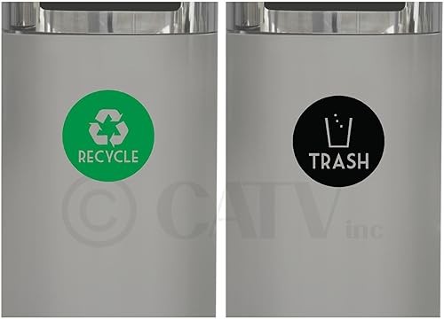 Miniatura 2 de Calcomanías de vinilo para pared de Recycle y Trash, 4" x 4"