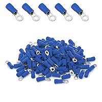 Vista 9 de ANGSTROM Terminales de anillo de perno de 1/4", conectores de crimpado eléctricos aislados, 100 piezas (22-16ga rojo)