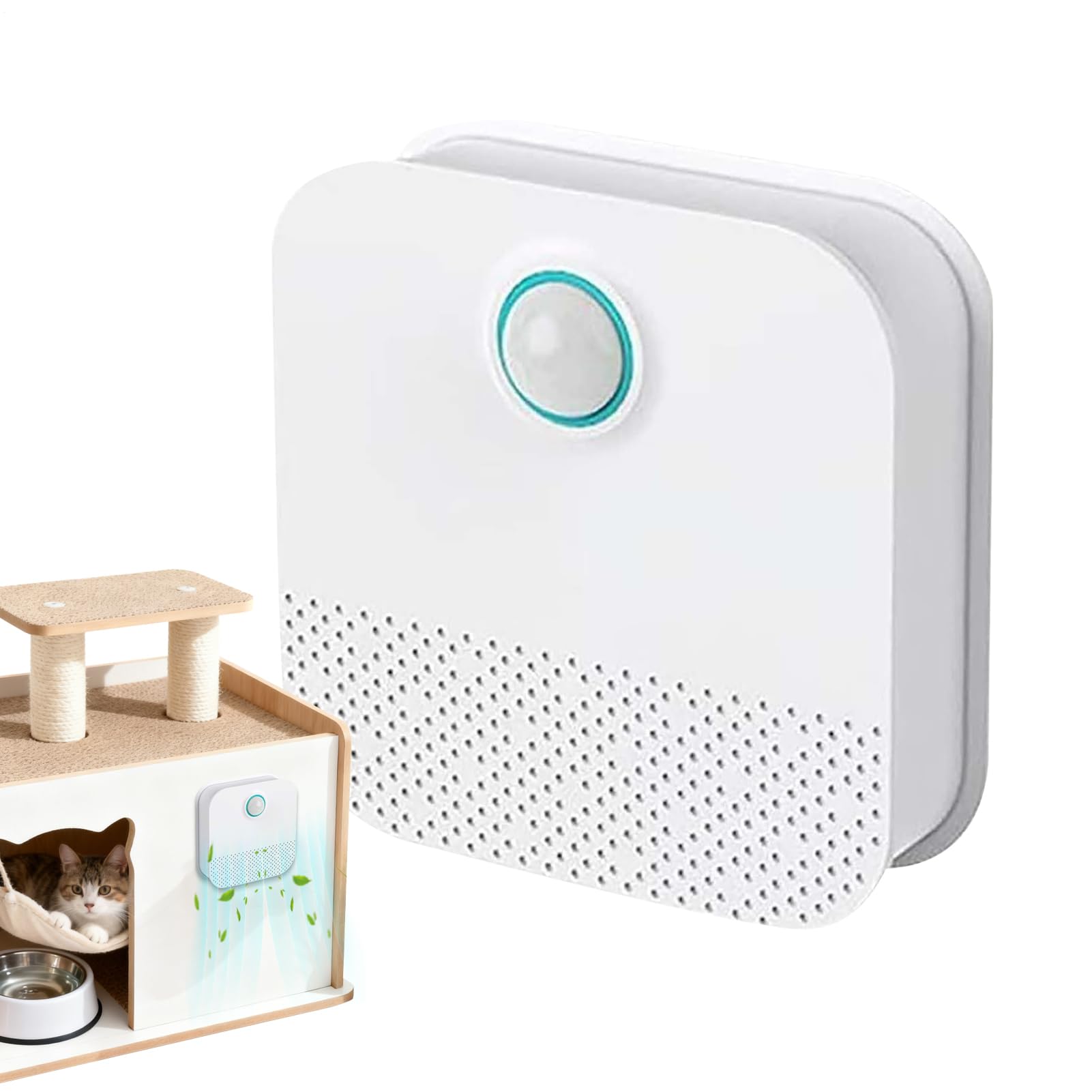 Neutralizzatore Di Odori Lettiera Purificatore d'Aria Sicuro | Eliminatore di Odori della Lettiera con Sensore Automatico Per Il Bagno Casa Armadio Lavanderia Interno Esterno Pavimento