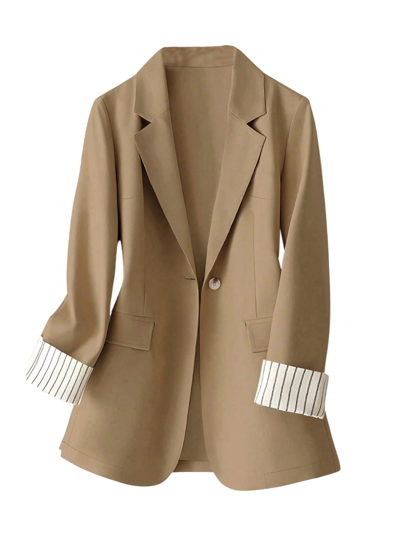 Floerns Womens Plus Size Elegant Long Sleeve Blazers Fall Business Casual Button Suit Jacket