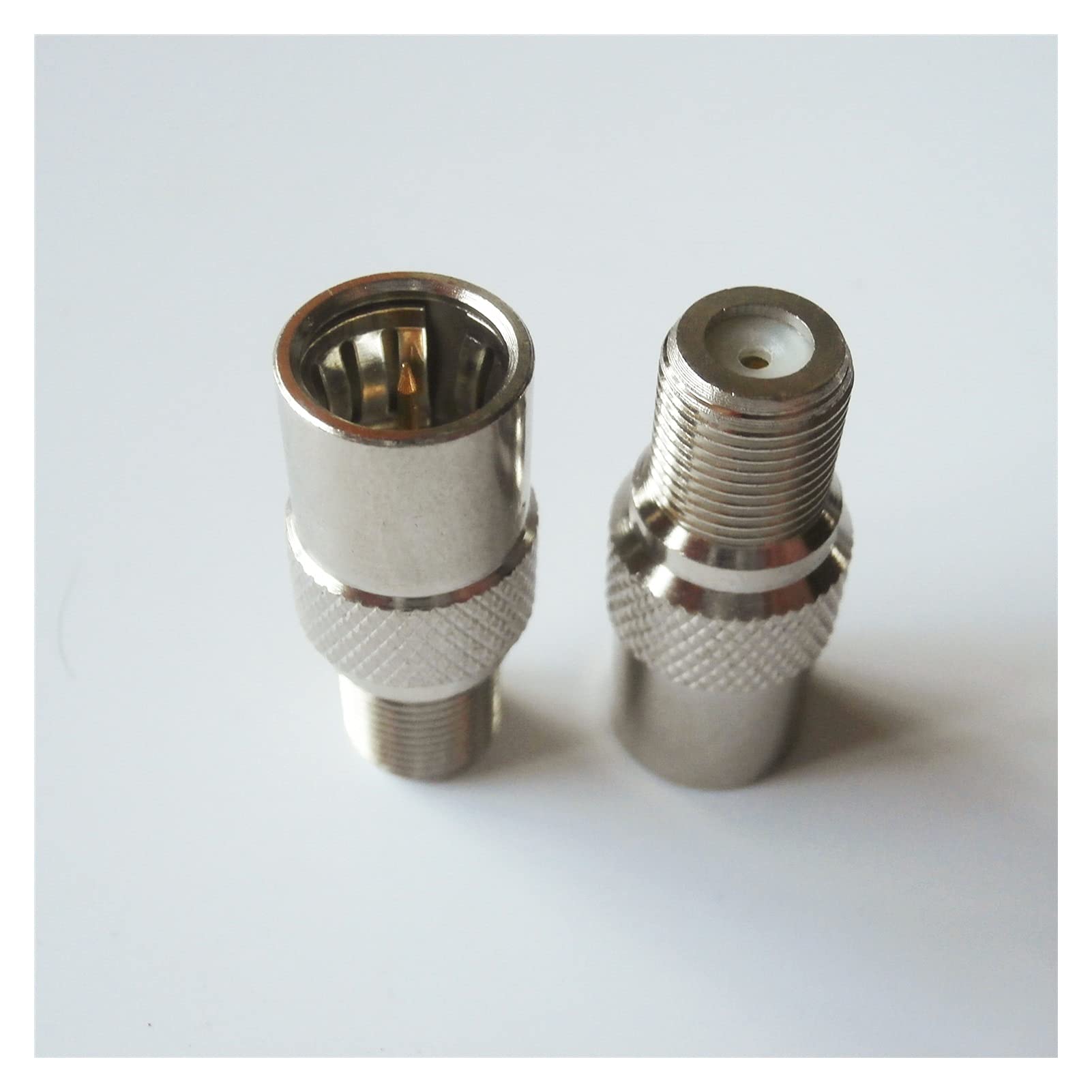 1 pieza F macho con metralla a F hembra, conector coaxial de video RF de conexión rápida y directa compatible con antena de sintonizador de TV (tamaño: 10-19 piezas)