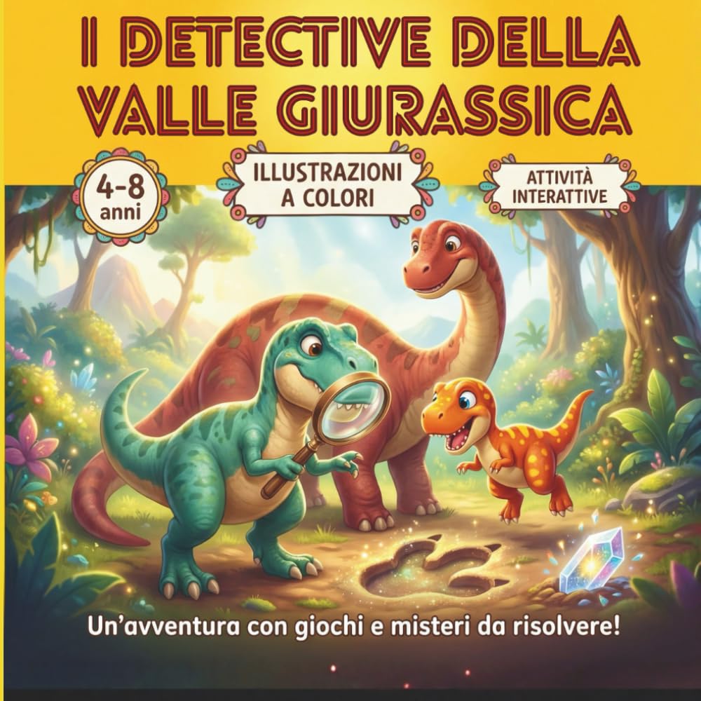 I DETECTIVE DELLA VALLE GIURASSICA - INDAGINI TRA I DINOSAURI: UN' AVVENTURA CON GIOCHI E MISTERI DA RISOLVERE - Libro illustrato sui dinosauri per ... e risoluzione problemi.Illustrazioni a colori