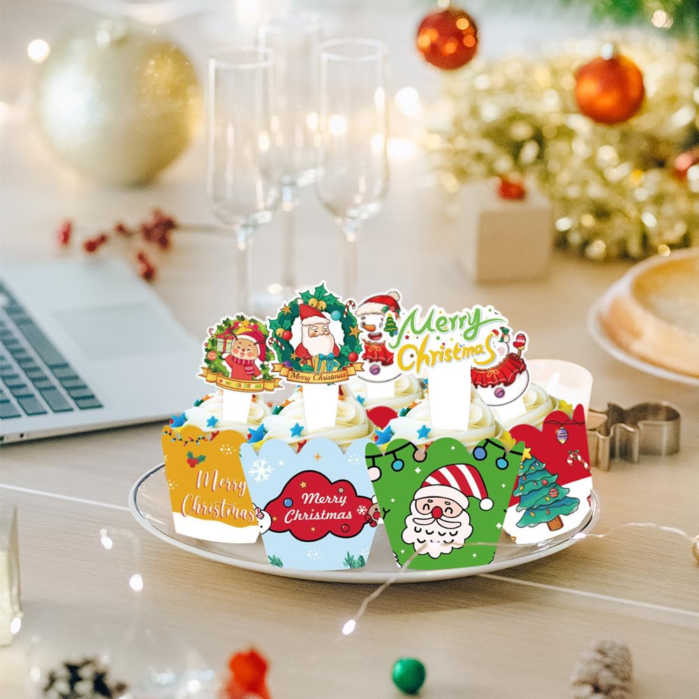 Sneeuwbol | Kerstmis | Cupcake | Kerstman | Sneeuwpop | Glas | 6,5x6