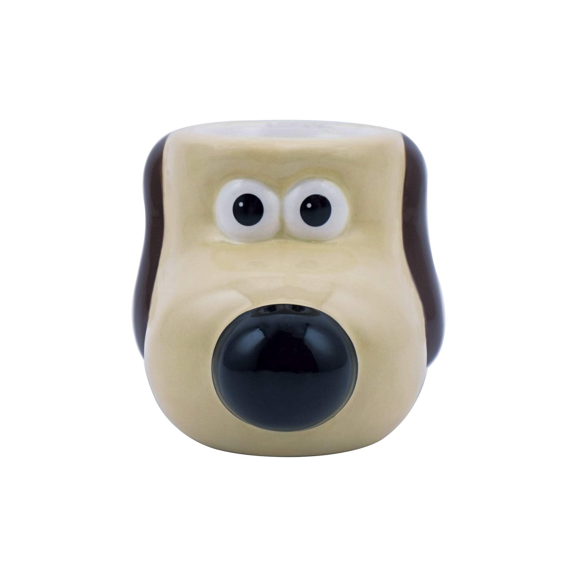 Wallace & Gromit Half Moon Bay Gromit 3D Shaped Egg Cup | Stoneware Ceramic Breakfast Novelty Tableware | Official Aardman Merchandise | Quirky Collectible Gift