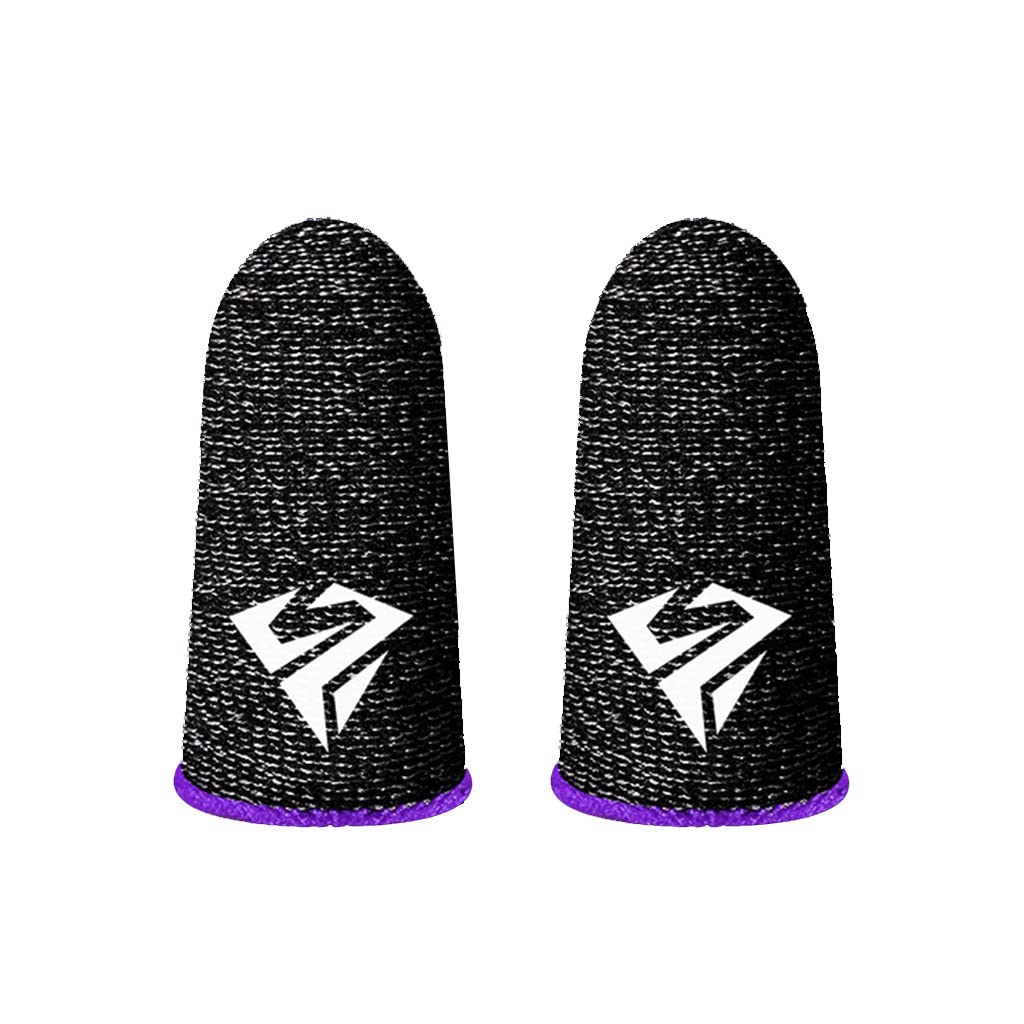 Maxtonser 2Pcs Breathable Gaming Finger Sleeves Game Gloves Anti-Sweat Thumb Finger Cots Fingertip Cover for Mobile Games