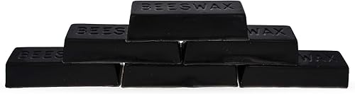 Juego de 6 ceras de abeja rectangulares con triple filtrado color negro, 6 onzas