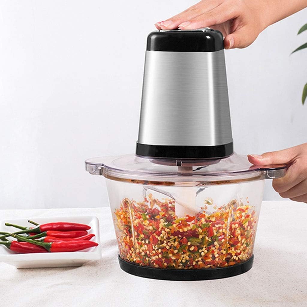Stainless Steel Meat Grinder, 1.8L Glass Bowl for, Vegetables, Fruits and Nuts Size 190x260mm