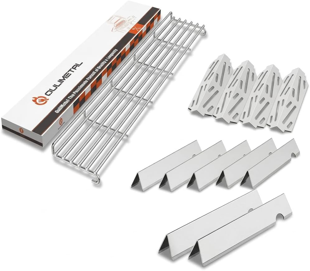 QuliMetal Grill Warming Rack and Grill Flavorizer Bars for Weber Genesis II 400 Series