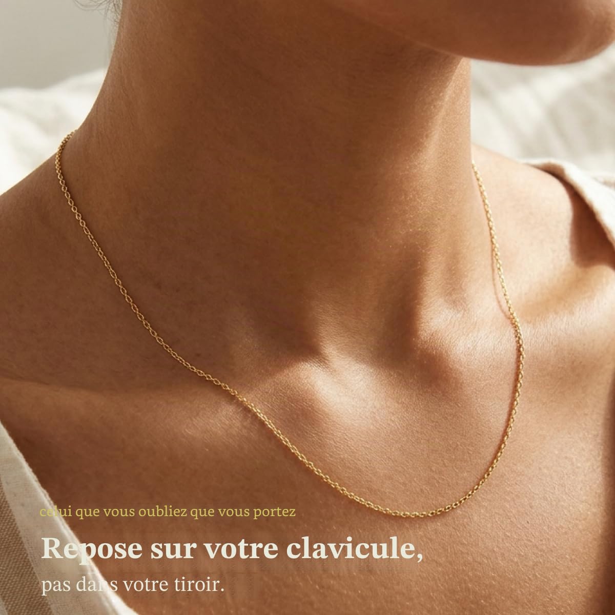 KEZEF Chaîne Femme 1,3 mm | Collier Chaîne Fine et Solide à Maille Ovale | Disponible en Argent 925, Plaqué Or et Plaqué Or Rose