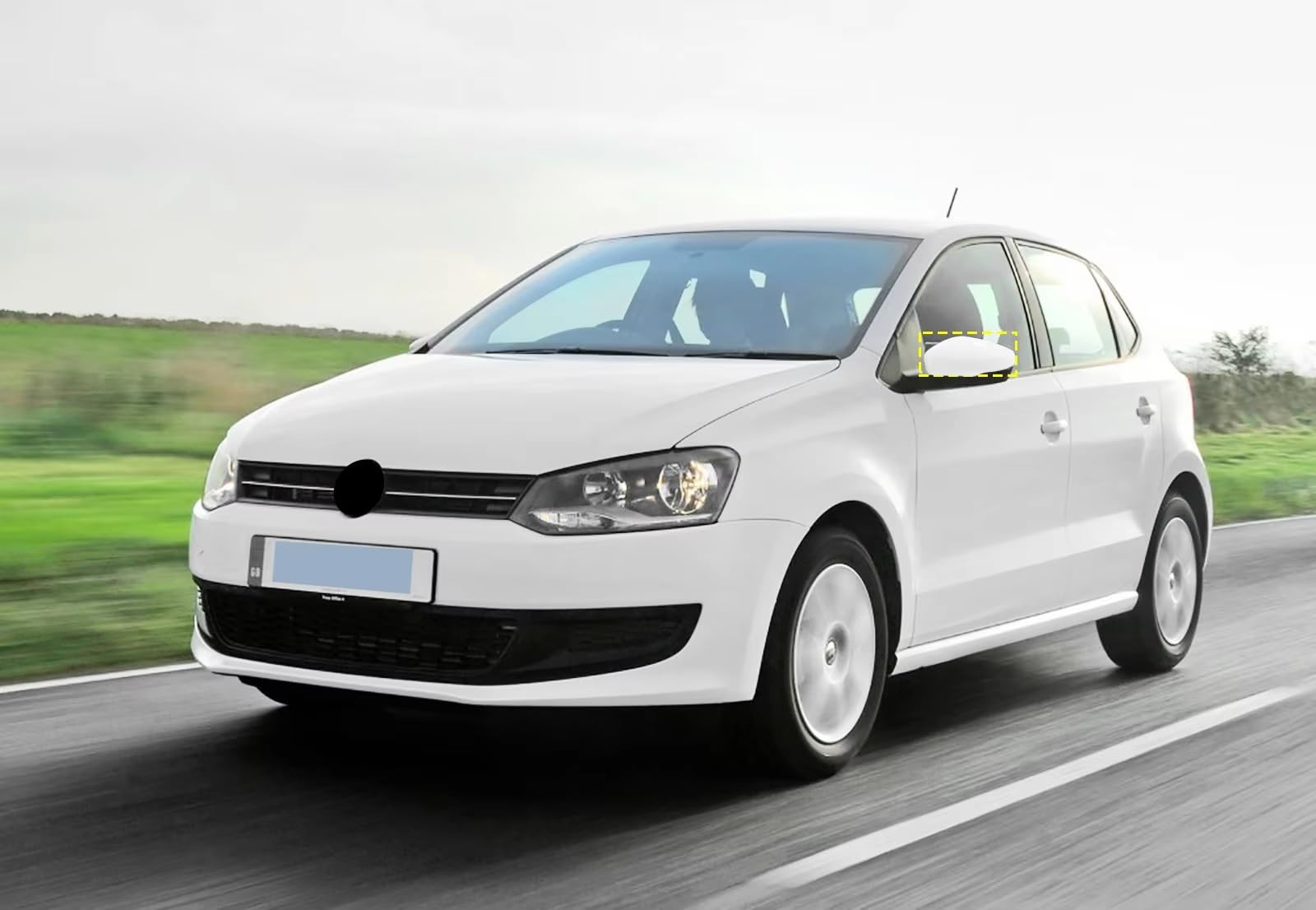 Auto Coppia Calotte Per VW Per Polo Per 6R 2009-2018 Calotta Copri Specchietto Retrovisore Lato Sinistro Bianco Candy Coperchio Specchietto