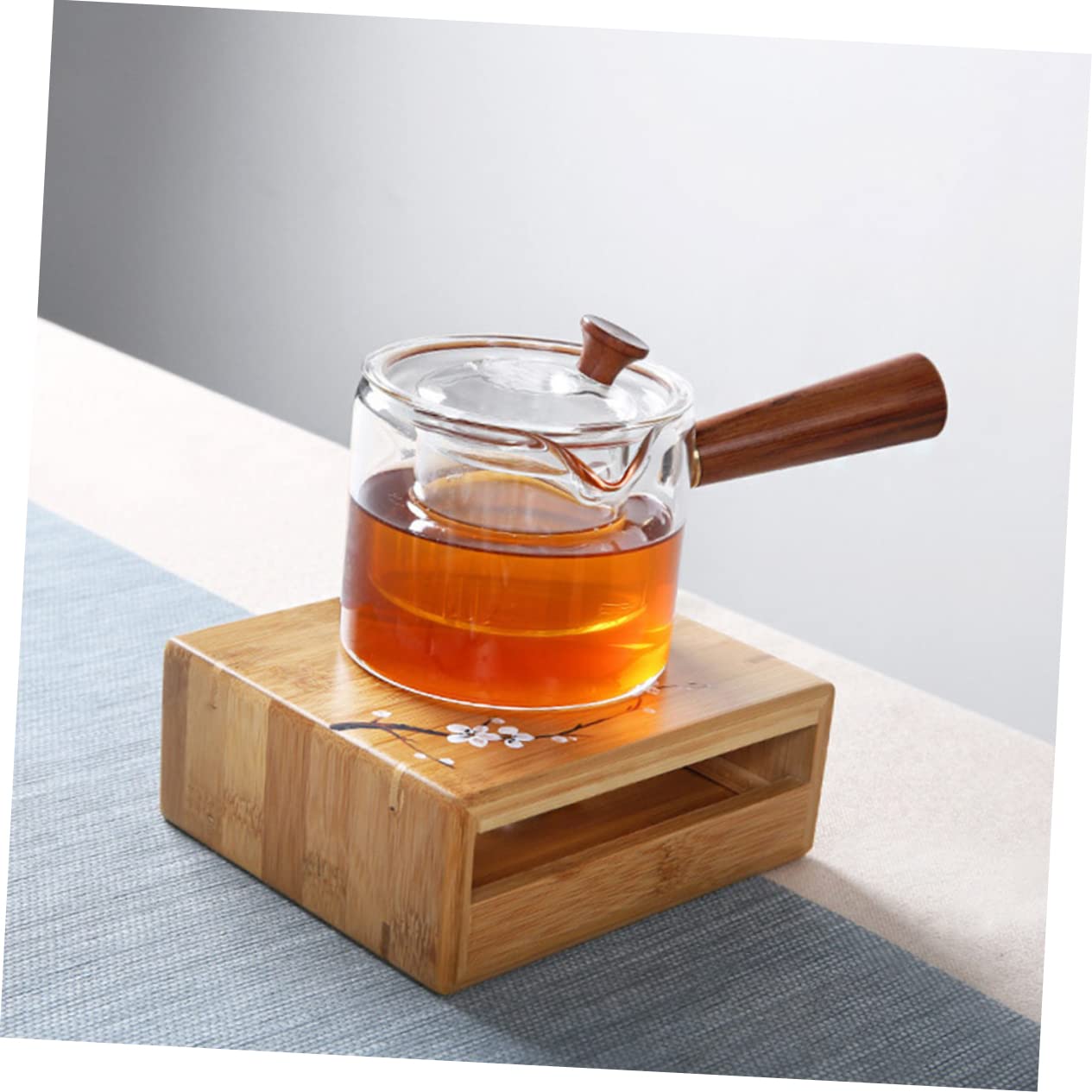 Calentador de Tetera Multiusos de Bambú E Hierro para Té