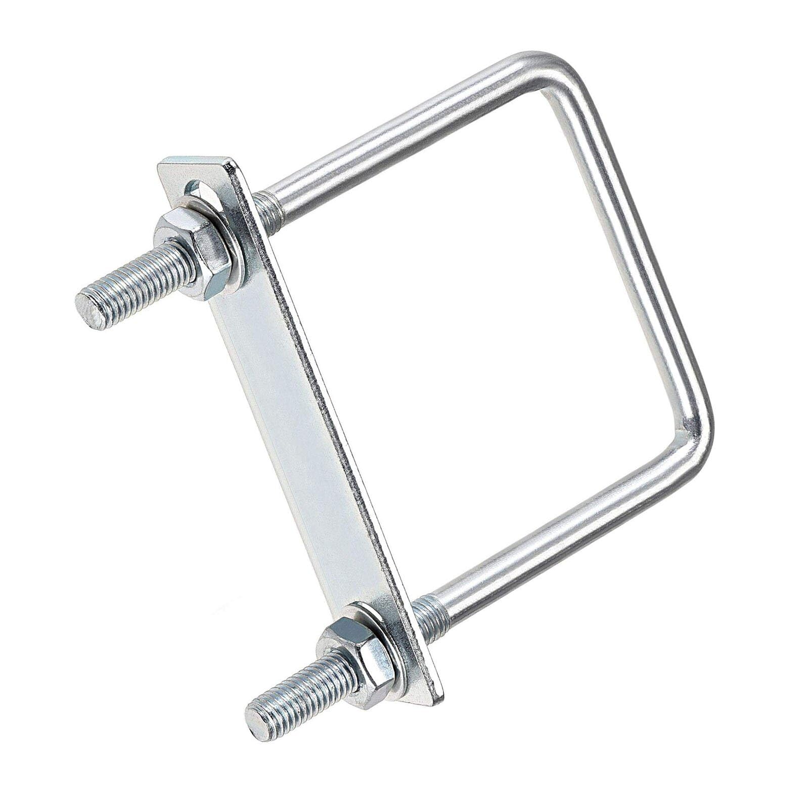 TOP-VIGOR 2 sets M8 Square U-Bolts, 70mm Inner Width 120mm Length Steel U-Bolts with Nut, Plate