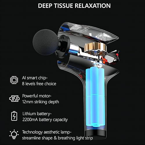 Miniatura 3 de Masajeador de tejido profundo con cabezal especial de enfriamiento de hielo masajeador eléctrico portátil con carga rápida USB tipo C masajeador