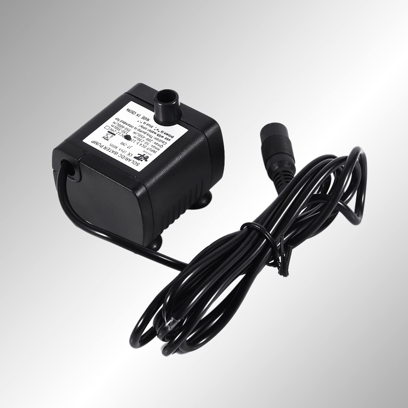 DC 12V Solar Fountain Pump, Mini Wszechstronna Wymiana Pompy Wodnej dla Akwariów, Stawów i Ogrodów, Czarny