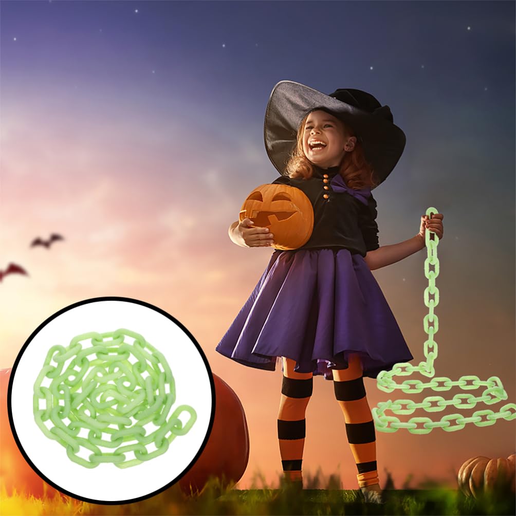 Catena di Plastica Luminosa per Halloween Catena Finta Che Si Illumina al Buio Oggetto di Scena per Cosplay e Feste