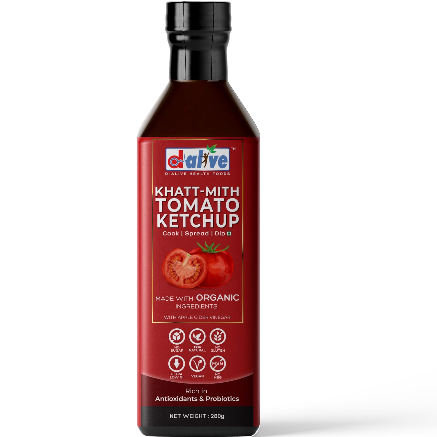 Khatt-Mith Tomato Ketchup (Organic, Sugar-Free, 100% Natural, Gluten-Free, Low Carb, Vegan, Diabetes & Keto Friendly) - 280 g (B07QHKQ669) Amazon Price History, Amazon Price Tracker