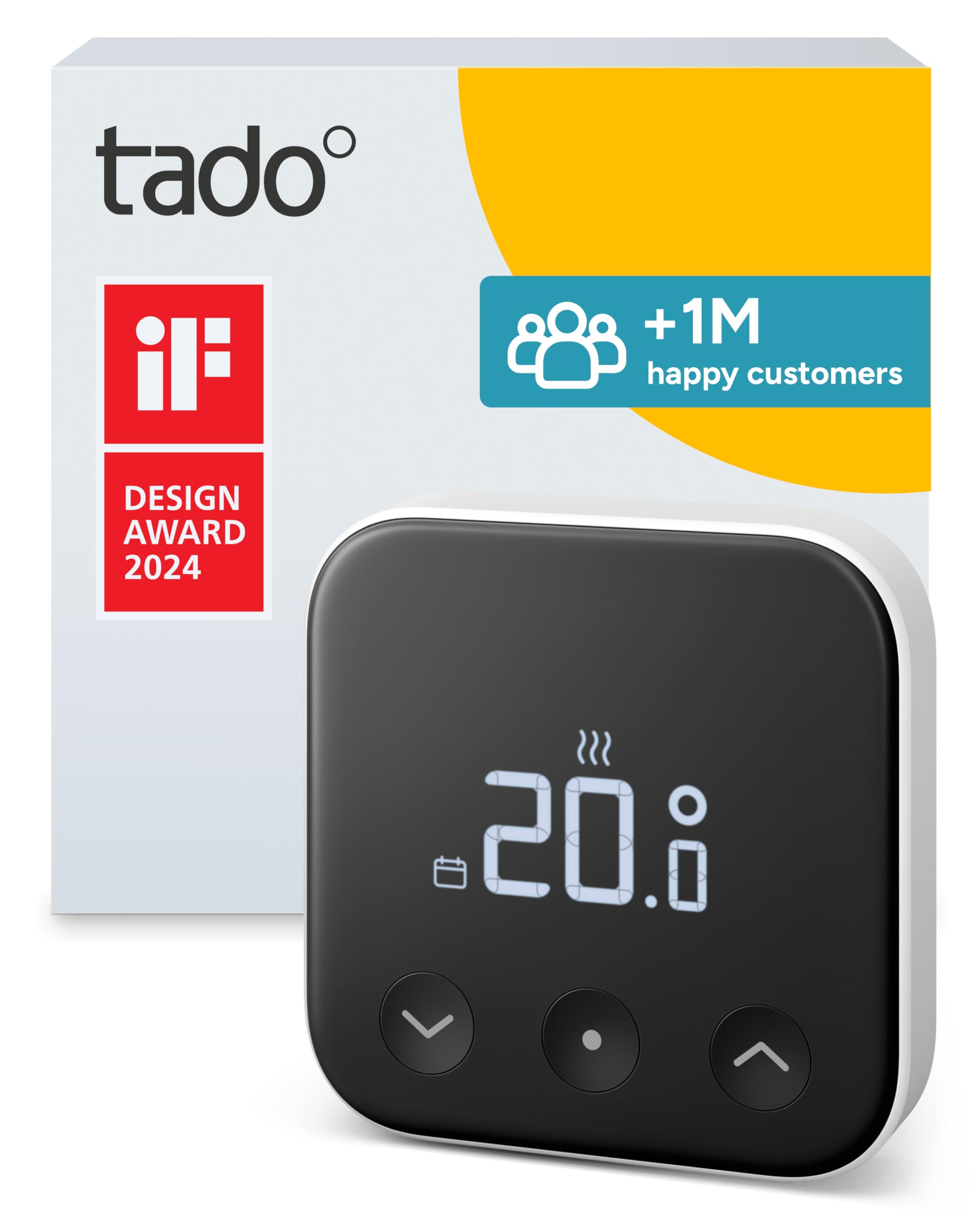 tado Smart Thermostat X – Add-on as Wired Room Thermostat, Heating Control via App & Smart Speaker (Alexa, Siri, Google Assistant), DIY Installation