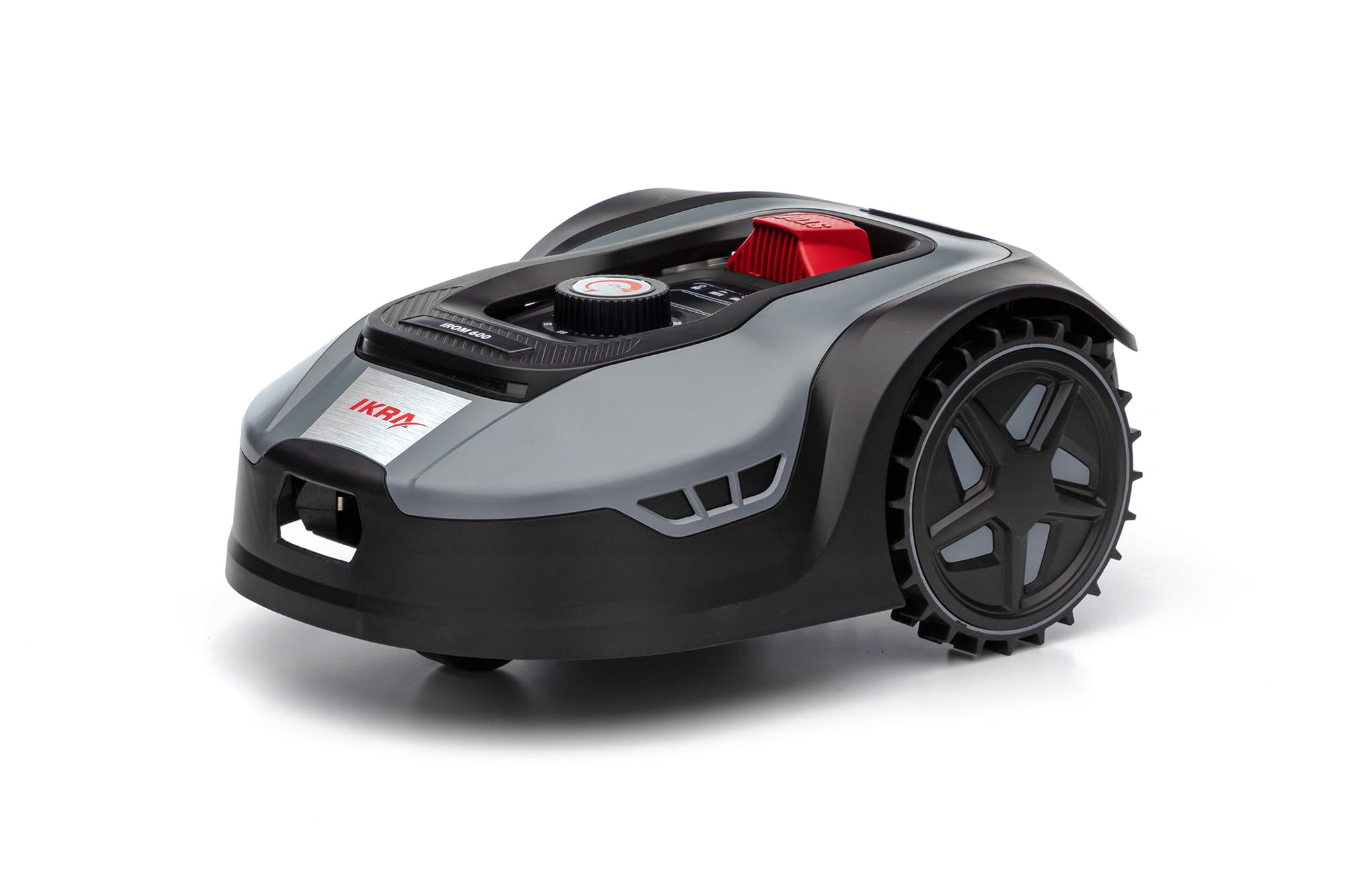 IKRA Robot cortacésped iROM 600 para céspedes de hasta 600 m², WiFi o Bluetooth, Control por App, multizona, Incl. estación de Carga & Sensor de Lluvia, 6 Cuchillas de Repuesto