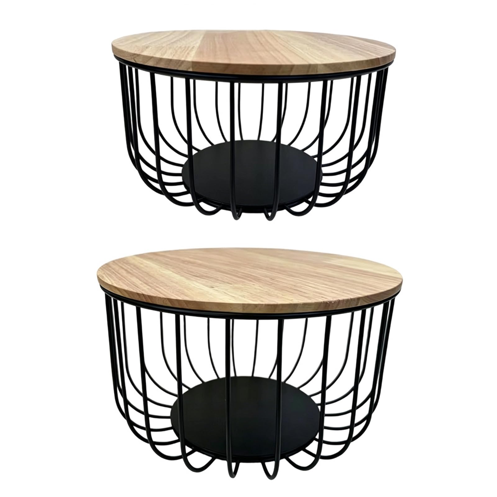 Set cesto di frutta con coperchi in legno