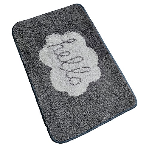 YH-THINKING Maison et Cuisine Décoration de la Maison Tapis et Moquette Paillasson Meubles Couloir antidérapant Machine Lavable Simple Style Couverture en Microfibre 40 x 60 cm (Hola Gris)